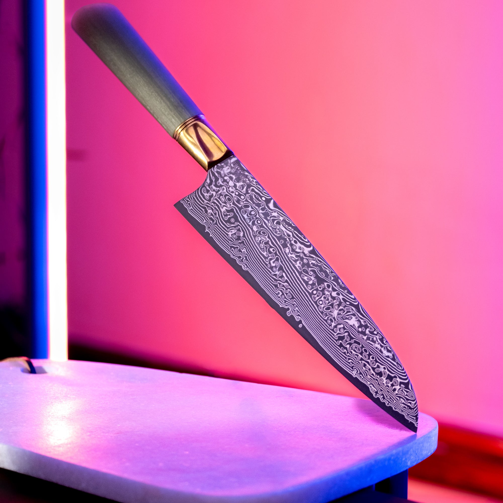 Primeaux Jade monolith santoku kitchen knife